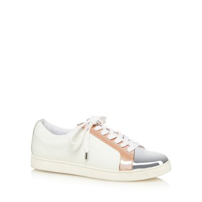 Faith Silver metallic 'Kylie' lace up trainers
